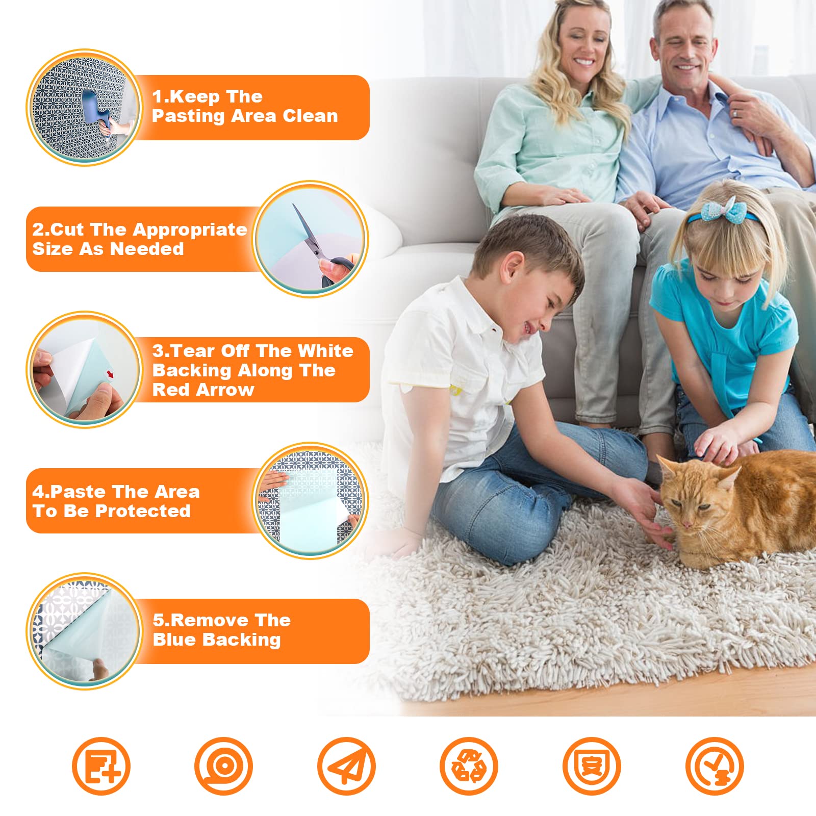 LQ-TT-CY-CX clear double-sided tape protects furniture and trains cats.