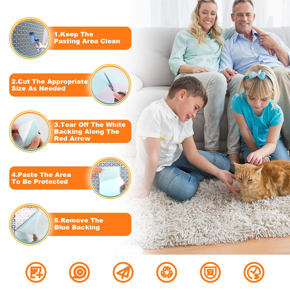 LQ-TT-CY-CX clear double-sided tape protects furniture and trains cats.