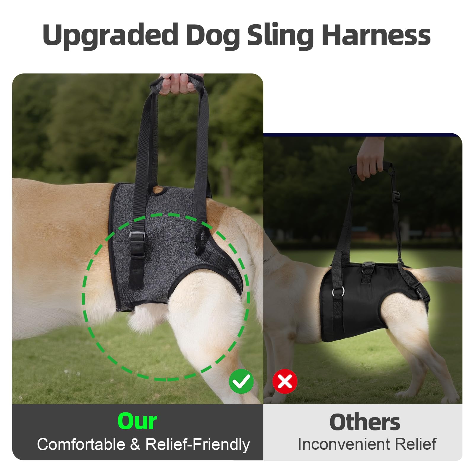 Lqyom dog sling size guide helps fit 18–88 lb dogs