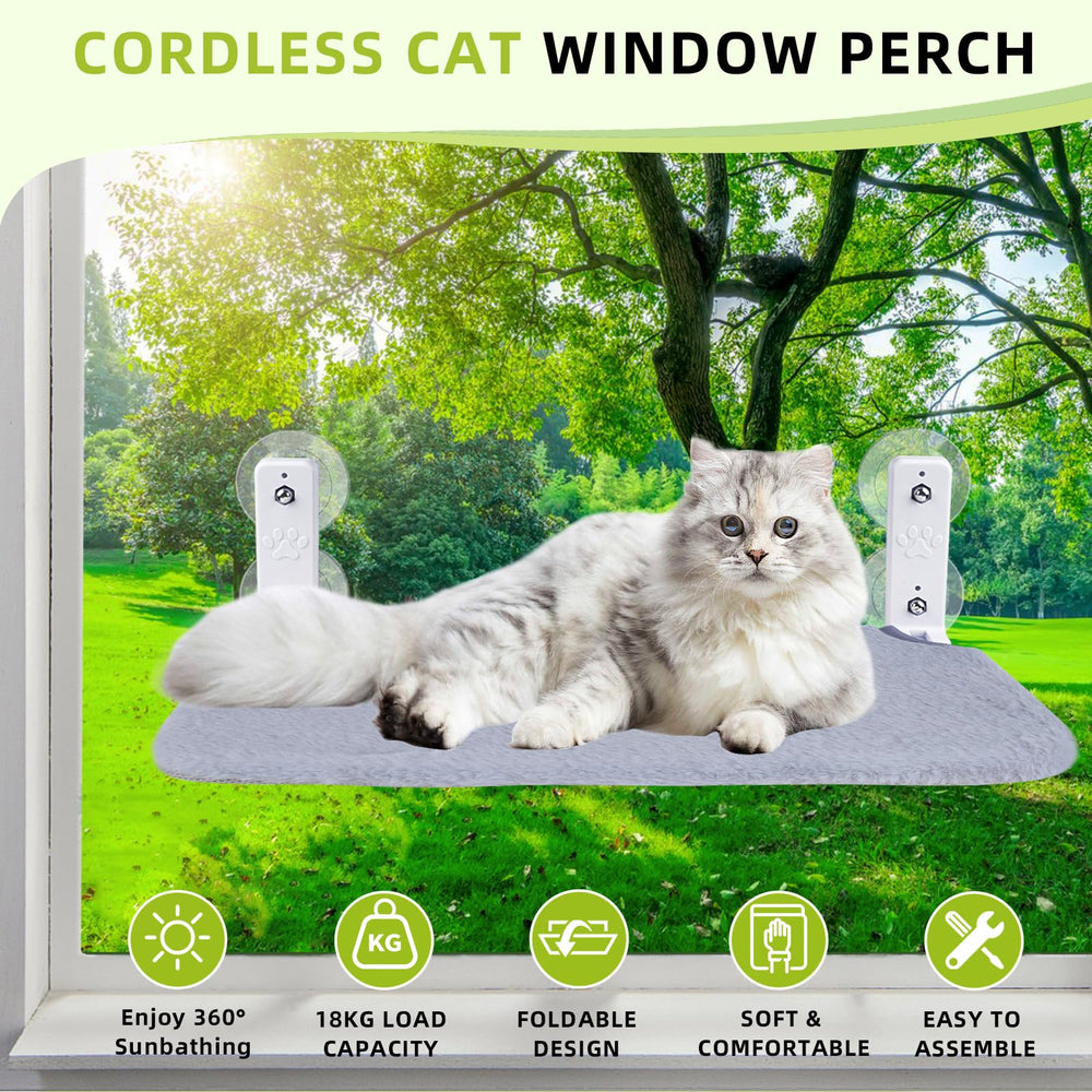 lrjrizzo cat window perch 2-in-1 reversible cover offers warm plush feel and breathable comfort.