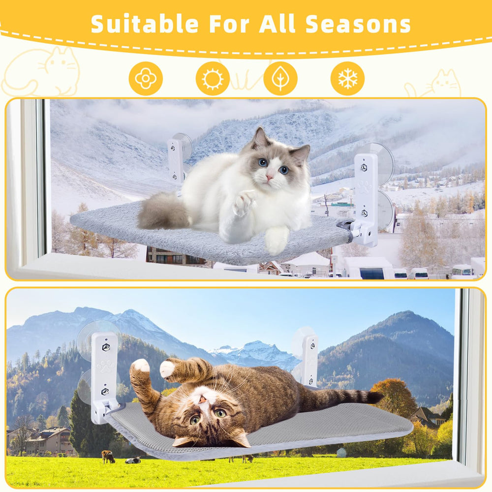 lrjrizzo cat window perch machine washable reversible cover keeps cleaning simple.