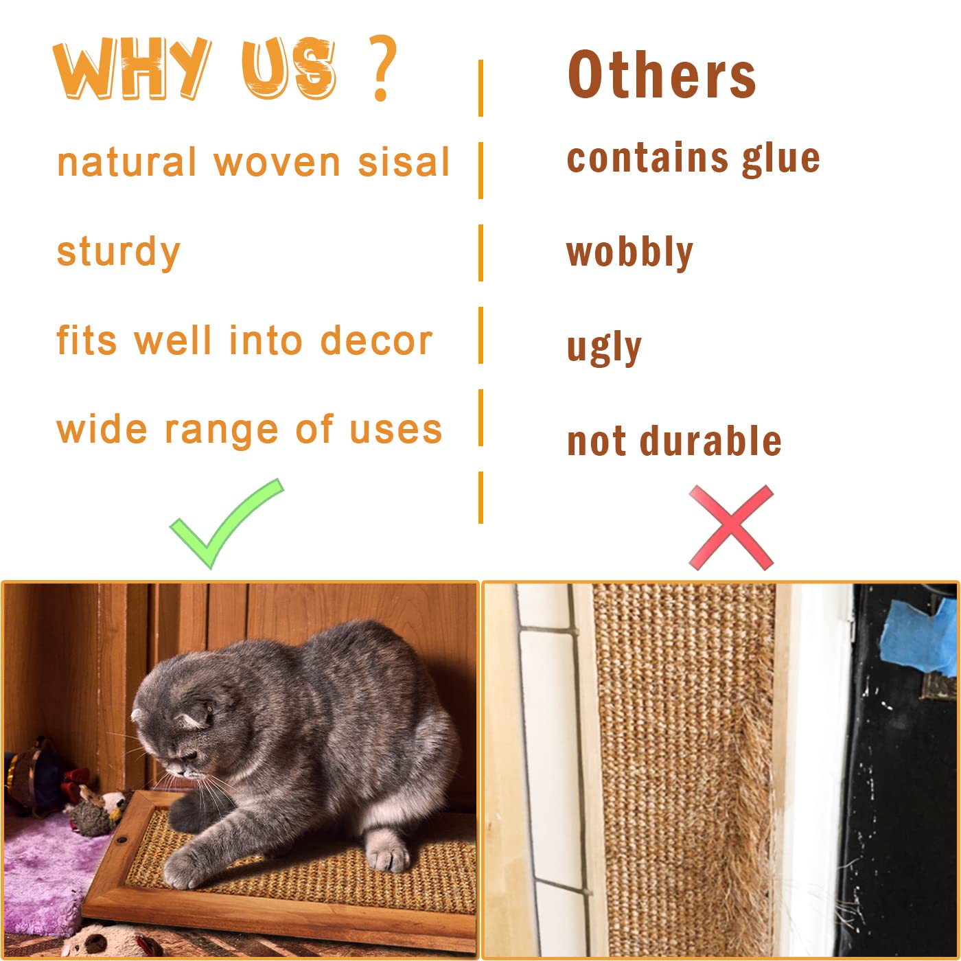 Easy installation steps image for LSAIFATER cat scratching post