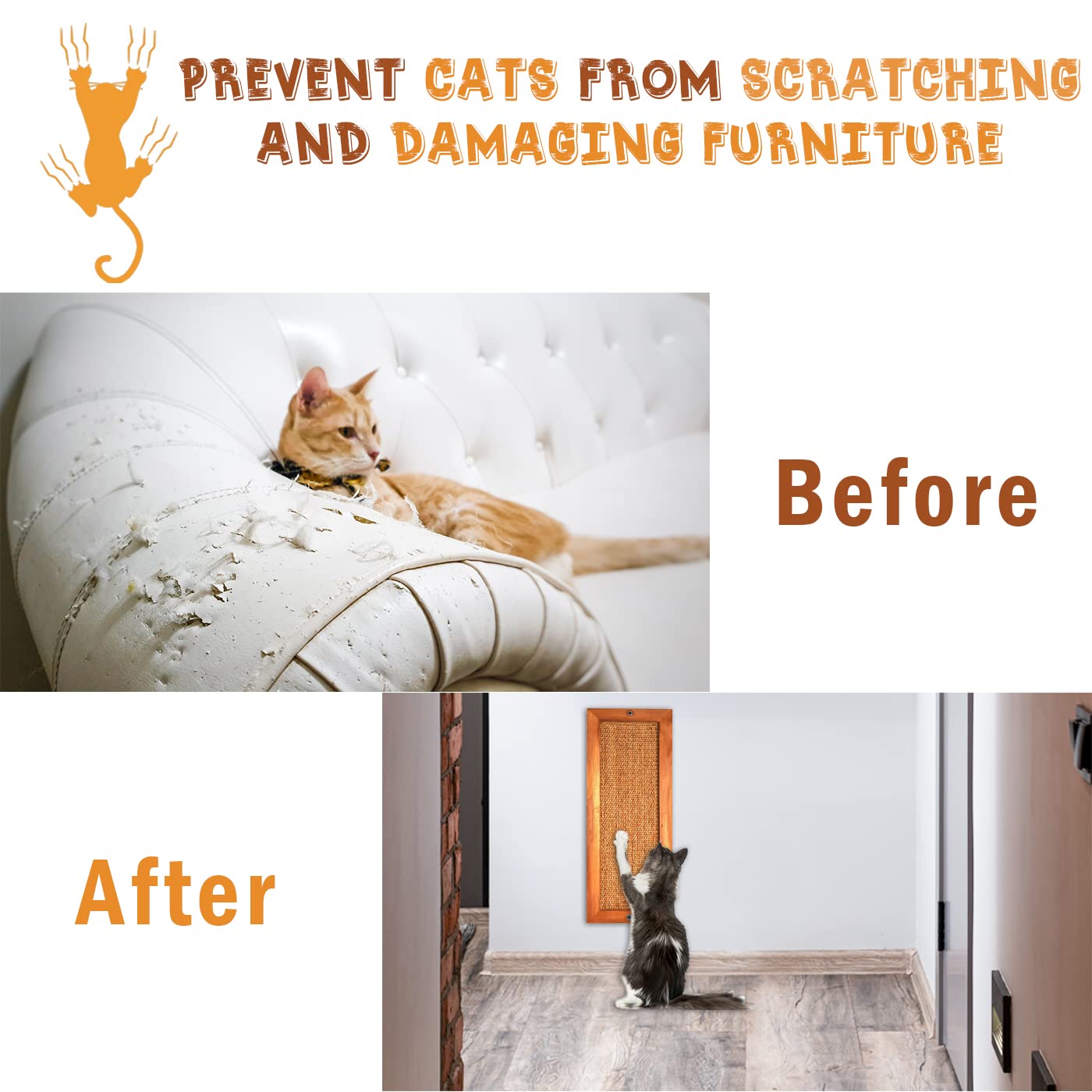 Natural materials of LSAIFATER scratching post emphasize durability and safety