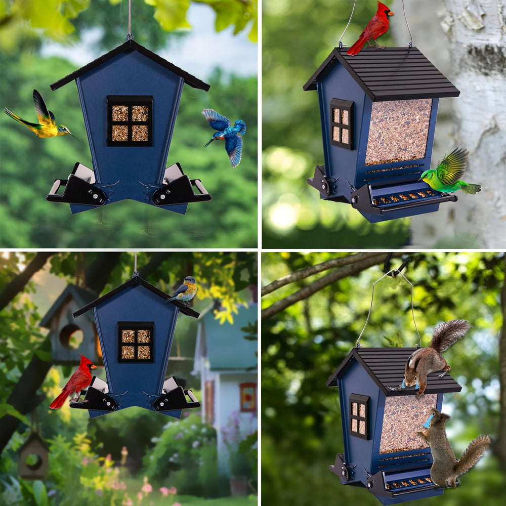 LSCQYYCC Bird Feeder easy-fill detachable roof simplifies refills and cleaning