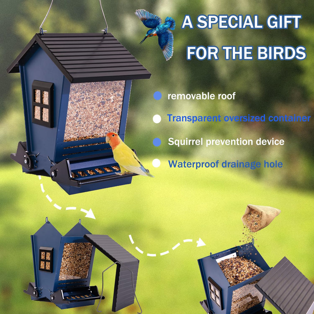 LSCQYYCC Bird Feeder polycarbonate panels keep seeds dry and visible
