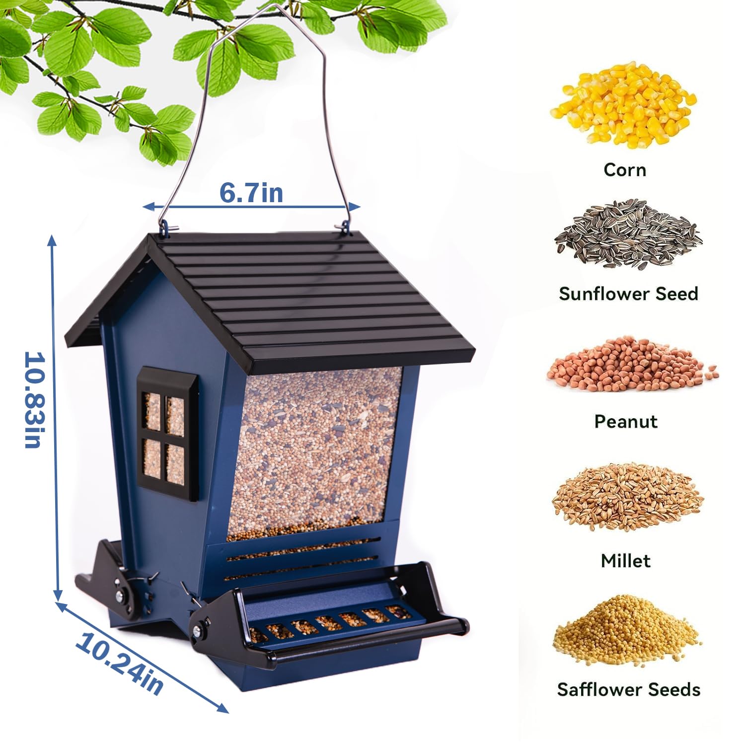 LSCQYYCC Bird Feeder with bilateral perches for selective perching and reduced crowding
