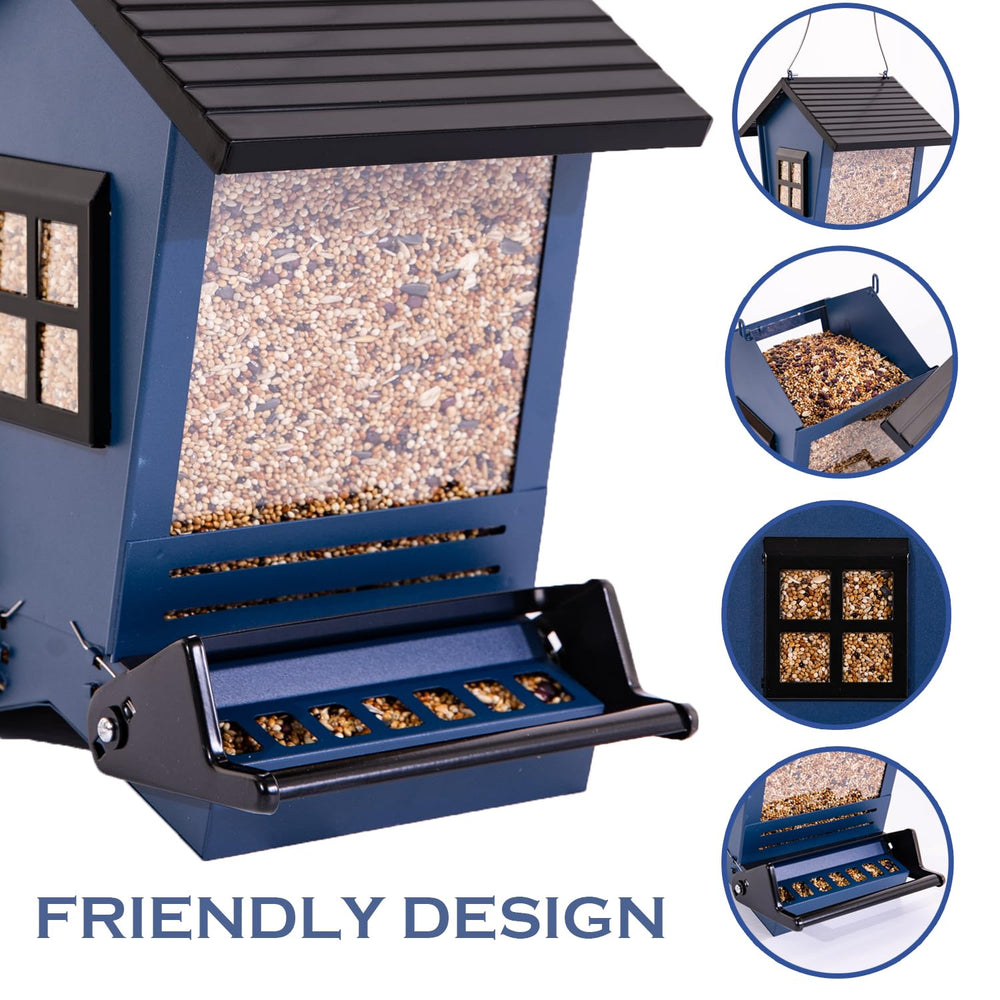 LSCQYYCC Bird Feeder transparent window helps monitor seed levels and plan refills