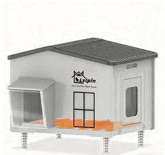 Lslpin large indestructible heated cat house for outdoor winter keeps cats warm and sheltered.