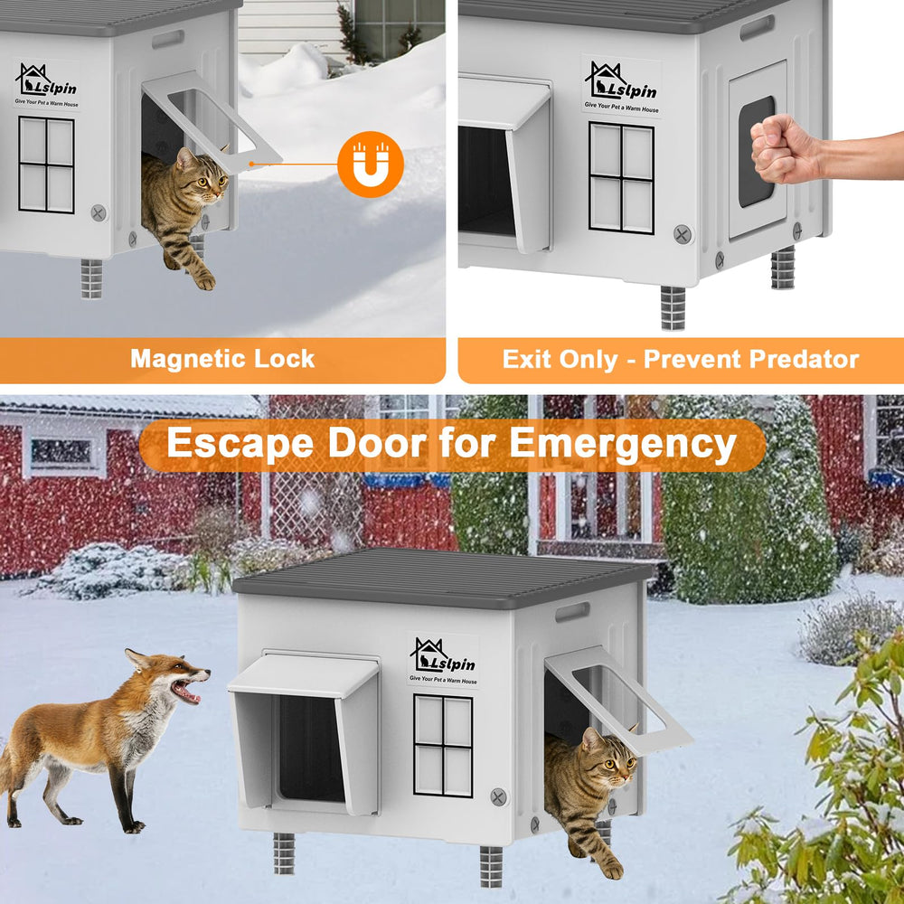 Lslpin thermostatic heating pad inside view indicating consistent warmth for outdoor cats