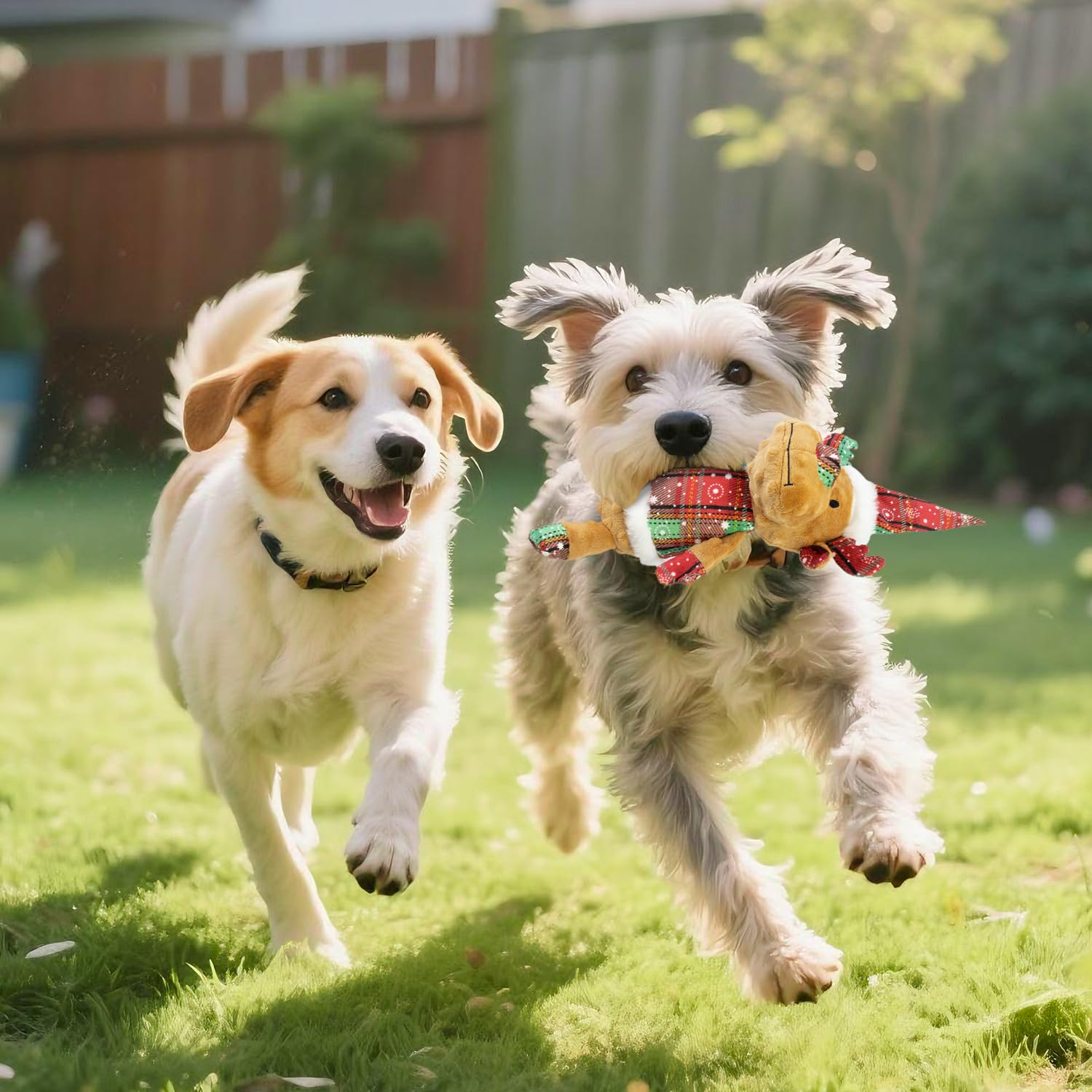 LSSYYQQ crinkle tail dog toy with paper sound motivates active chewing