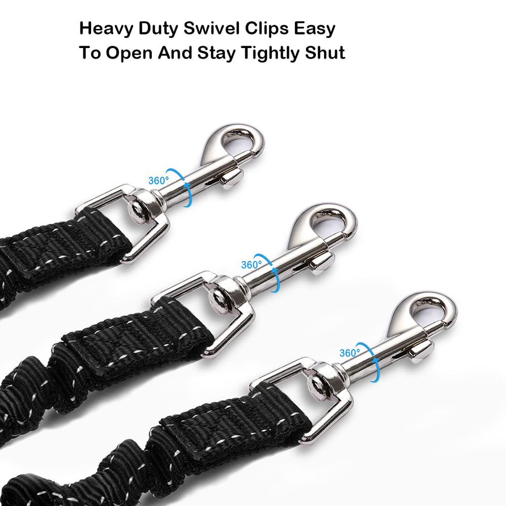 LTSGORY 3Way dog leash coupler nickel swivel snaps ensure smooth rotation and durability.
