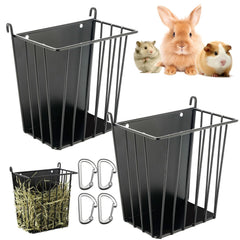LUAVIARU hay feeder rabbit metal frame keeps hay tidy during play