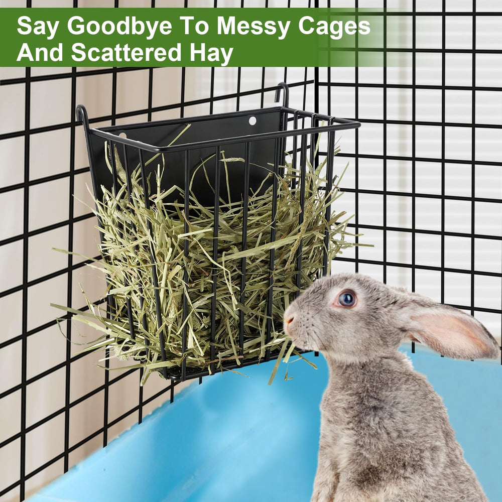 LUAVIARU hay feeder metal frame highlights durable construction for busy pets