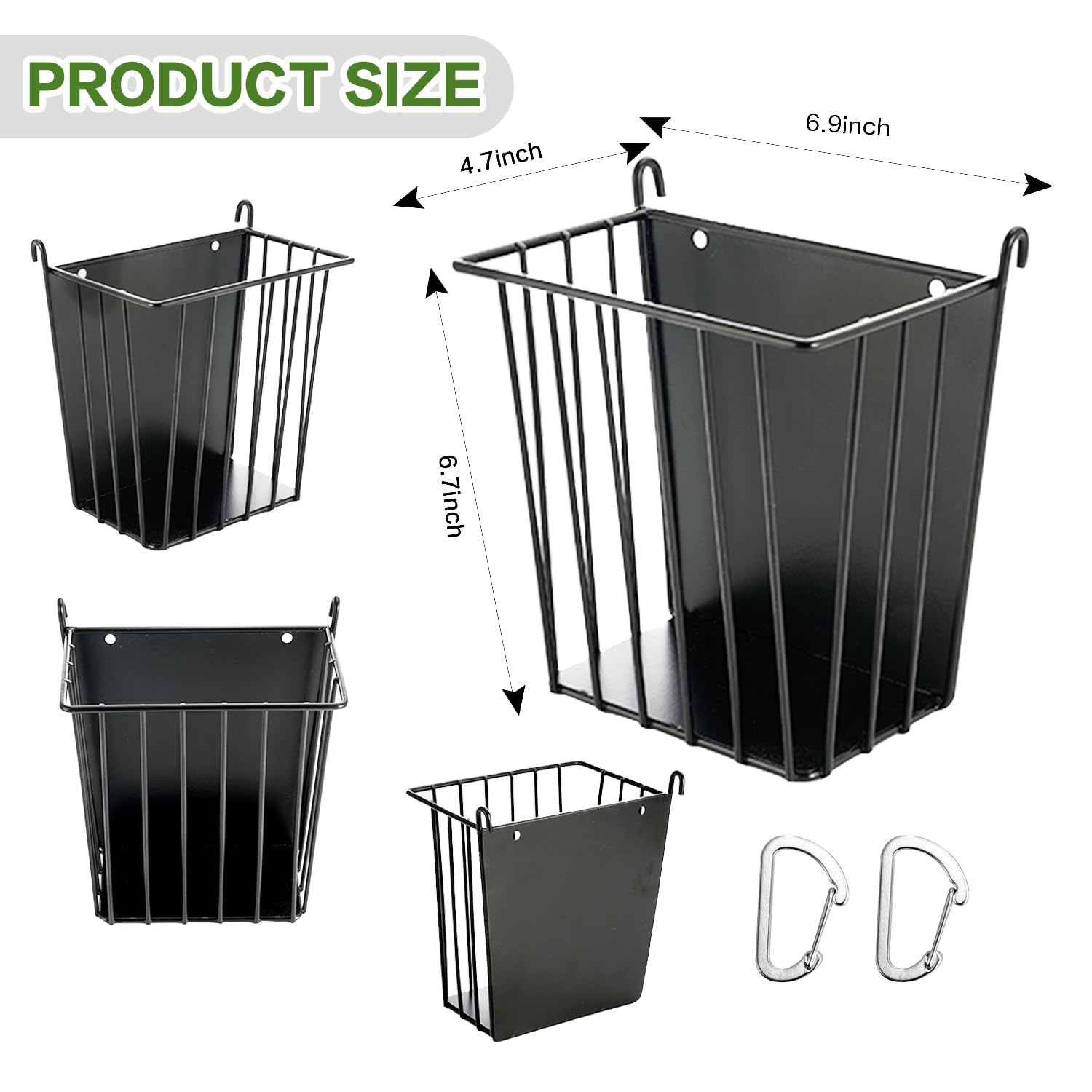 LUAVIARU Rabbit Hay Feeder side-mount shows adjustable hook for secure attachment