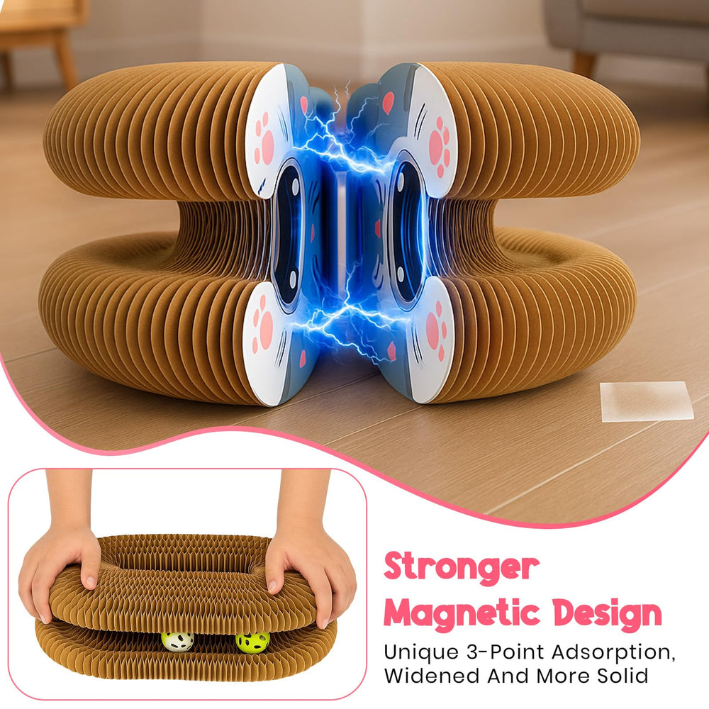 LUBANA Kitty Curls honeycomb design showcases engaging scratching and curiosity.