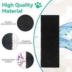 Lubise fibrous activated-carbon filter absorbs odors and moisture in the litter area.
