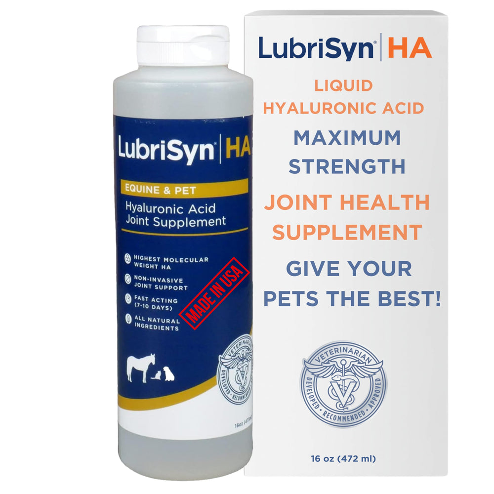LubriSynHA bottle pour shows easy daily dosing for pets' joint comfort and mobility
