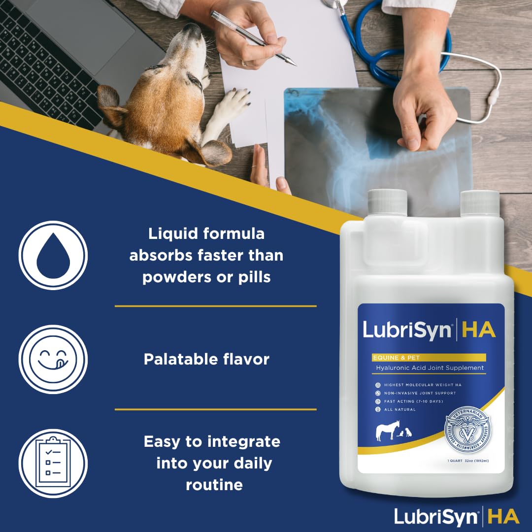 LubriSynHA liquid dosing syringe enables precise daily dosing for pets' joint health.