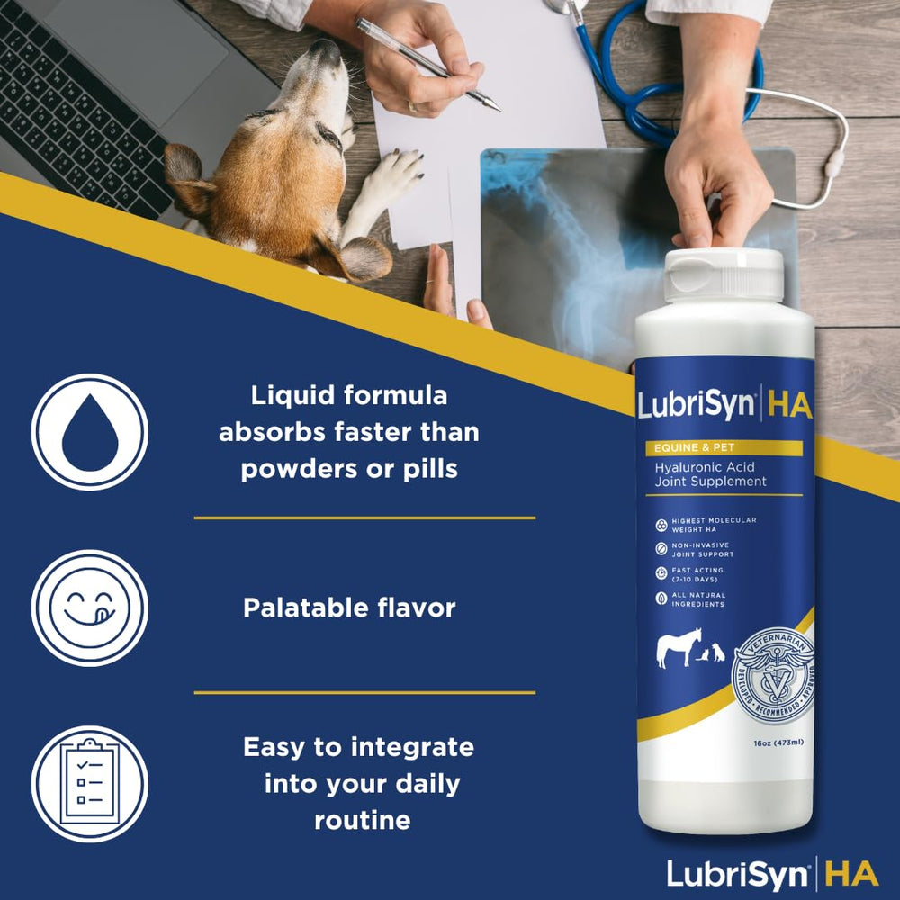 LubriSynHA liquid form ready to mix or administer for accessible joint care