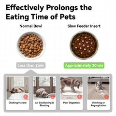 LuciPaw anti-choking silicone insert with raised nubs aids safer meals.