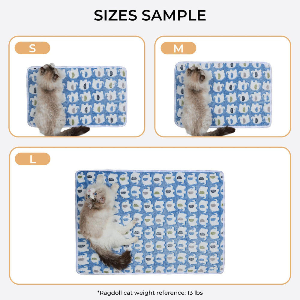 Luciphia blue elephant blanket close-up highlights plush texture and pet comfort.