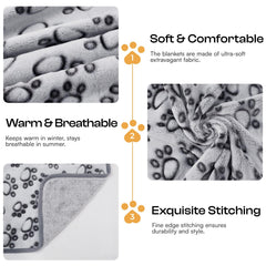 Luciphia blankets on sofa demonstrate protection from pet hair and scratches.