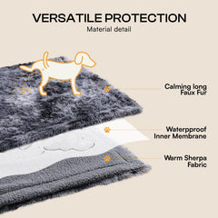 Luciphia dog blanket calming faux fur side provides a secure resting surface.