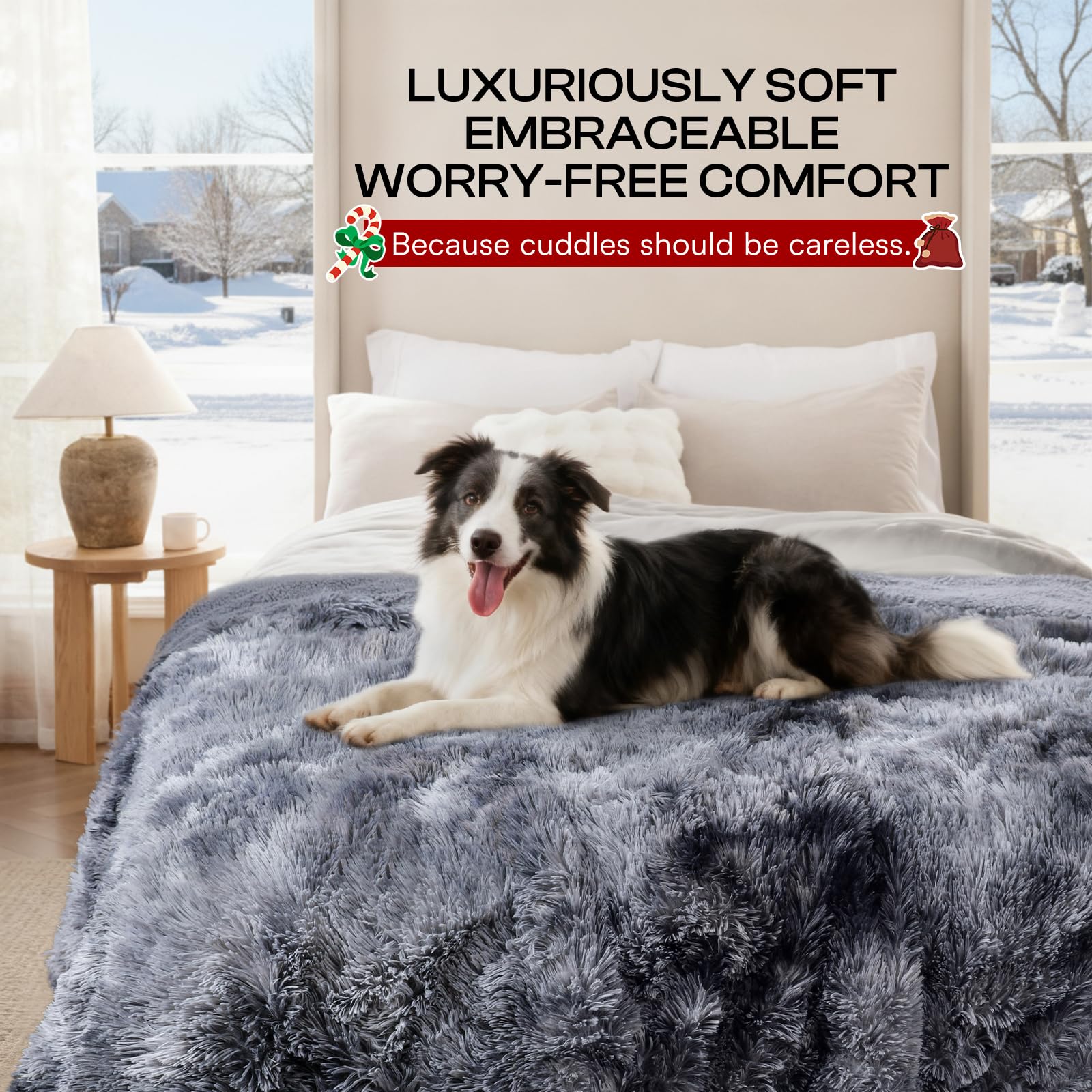 Luciphia dog blanket reversible design blends decor with pet comfort.