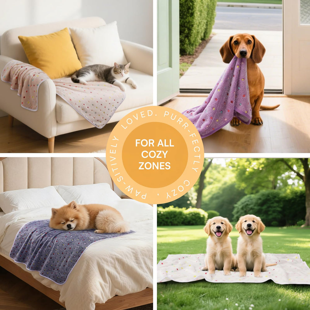 Luciphia dots print large blanket 41x31 fits dog beds.