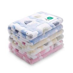 Luciphia elephant-pattern blanket in blue provides cozy warmth for pets.