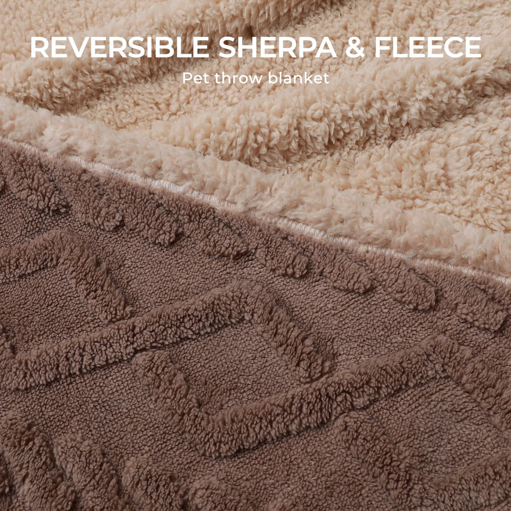 Luciphia-khaki-color-pet-blanket blends with decor and protects furniture