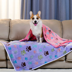 Luciphia large 41x31 dog blanket on sofa provides cozy furniture protection.