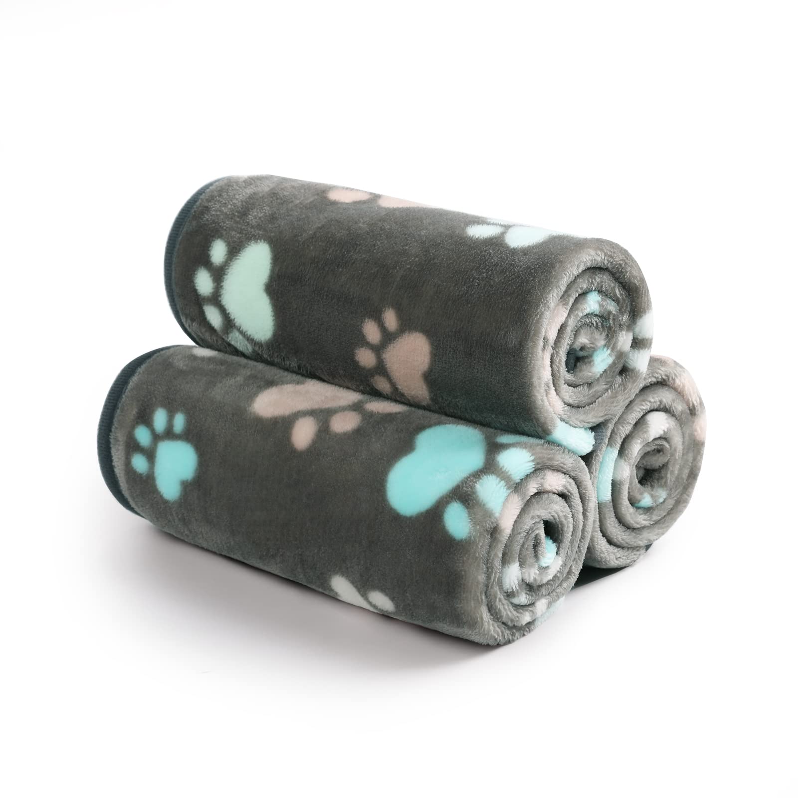 Luciphia large blanket 41x31 gray paw print covers pets during chilly evenings.