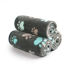 Luciphia large blanket 41x31 gray paw print covers pets during chilly evenings.