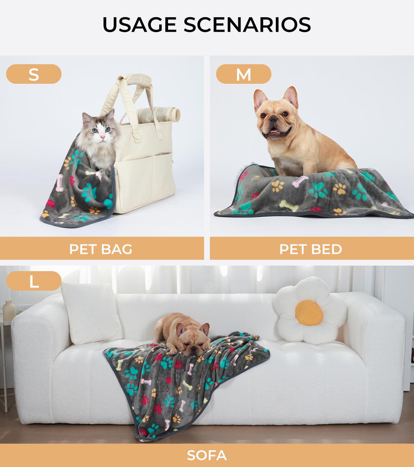 Luciphia pet blanket medium size 30 by 20 inches for dogs and cats.