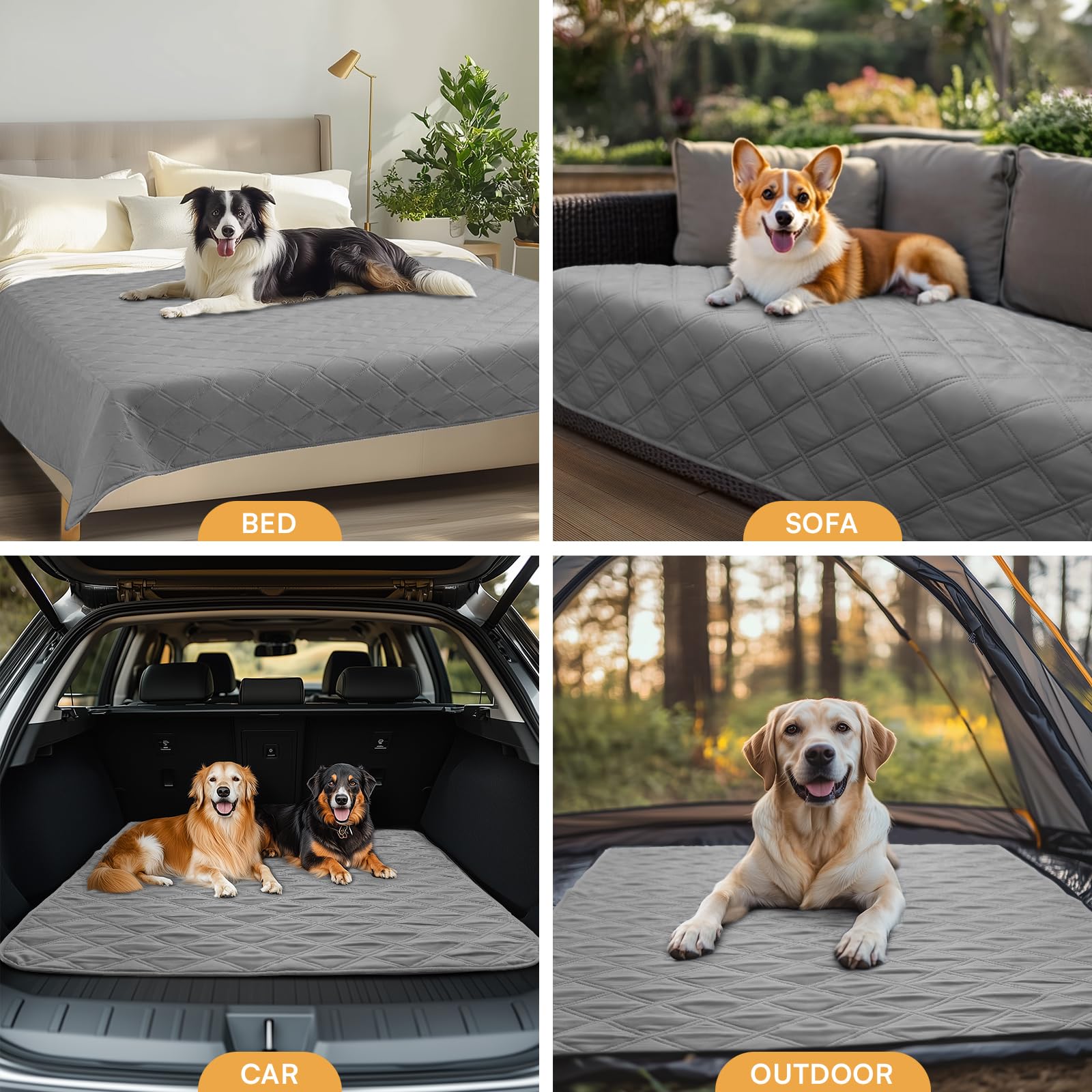 Luciphia picnic mat ready for outdoor grass use with pets.