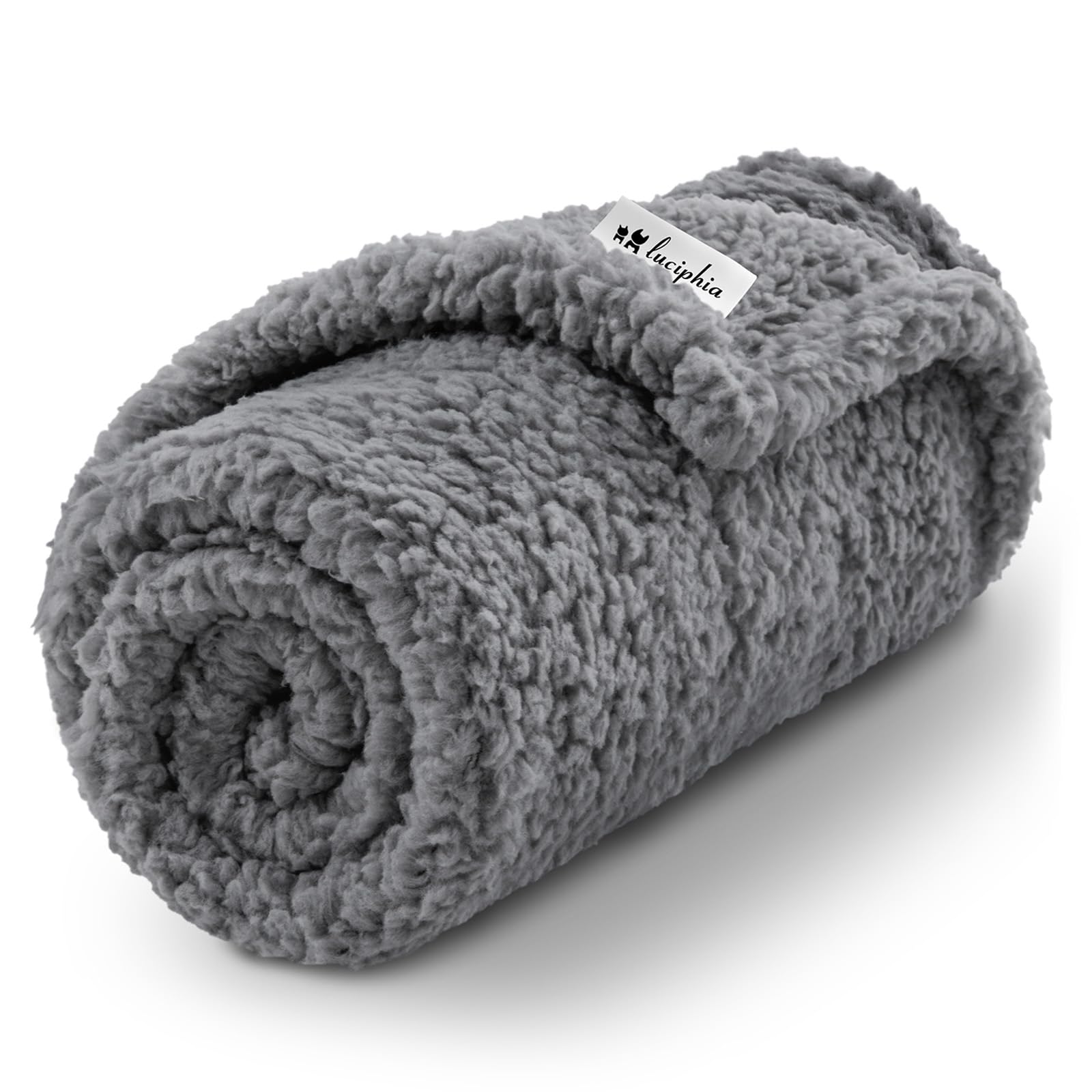 Luciphia premium fleece dog blanket grey 30x20 provides cozy warmth for small dogs.