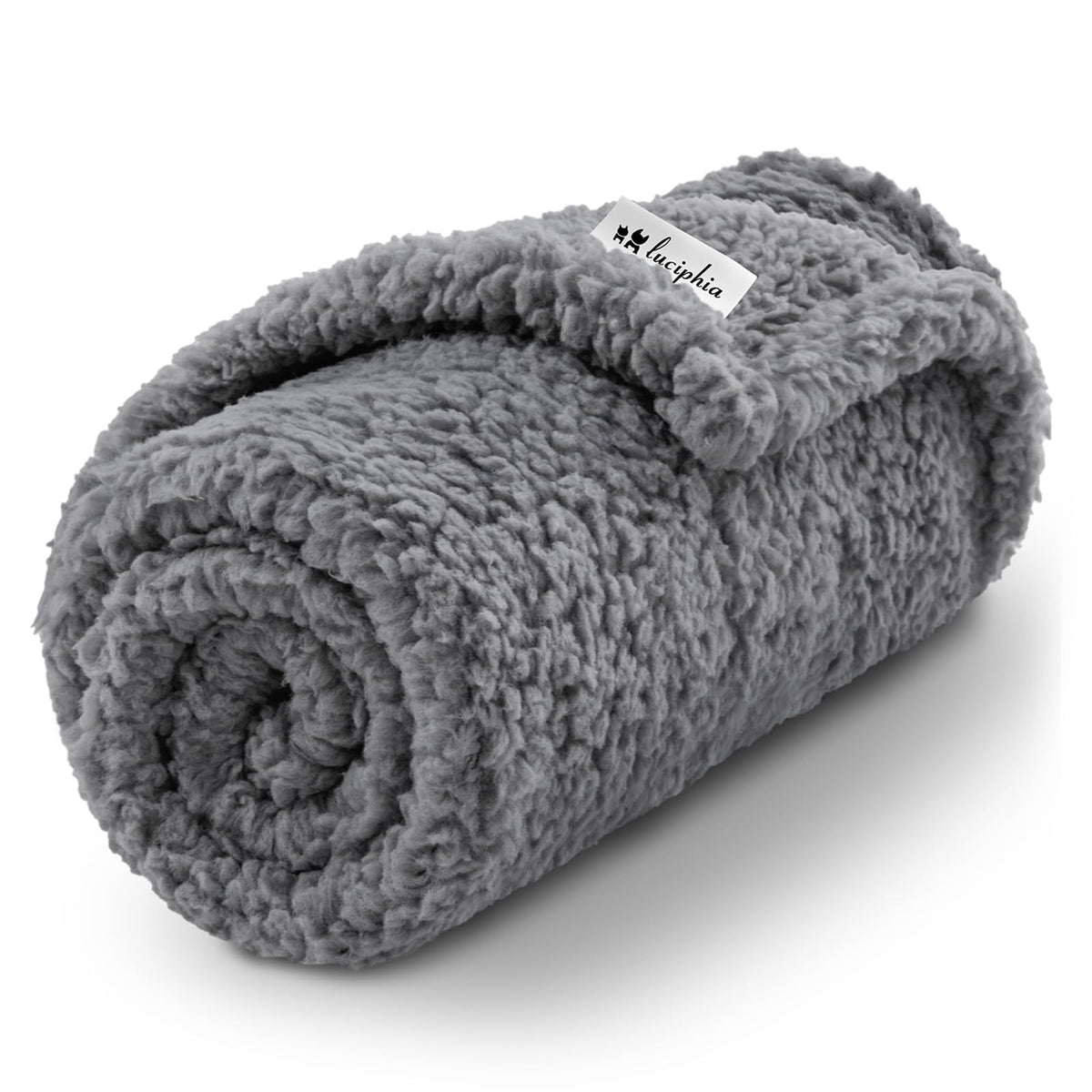 Luciphia premium fleece dog blanket grey 30x20 provides cozy warmth for small dogs.