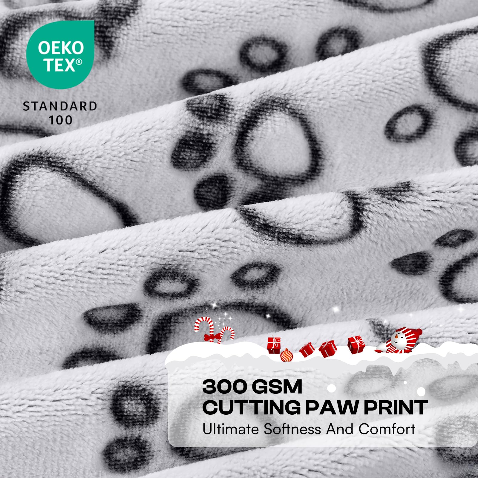 Luciphia blanket folded view shows plush fleece and easy care