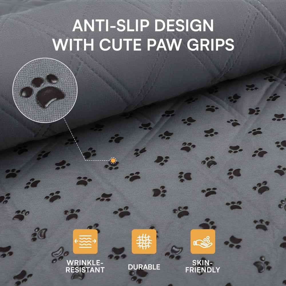 Luciphia scratch-resistant microfiber durability image communicates long-lasting pet protection.