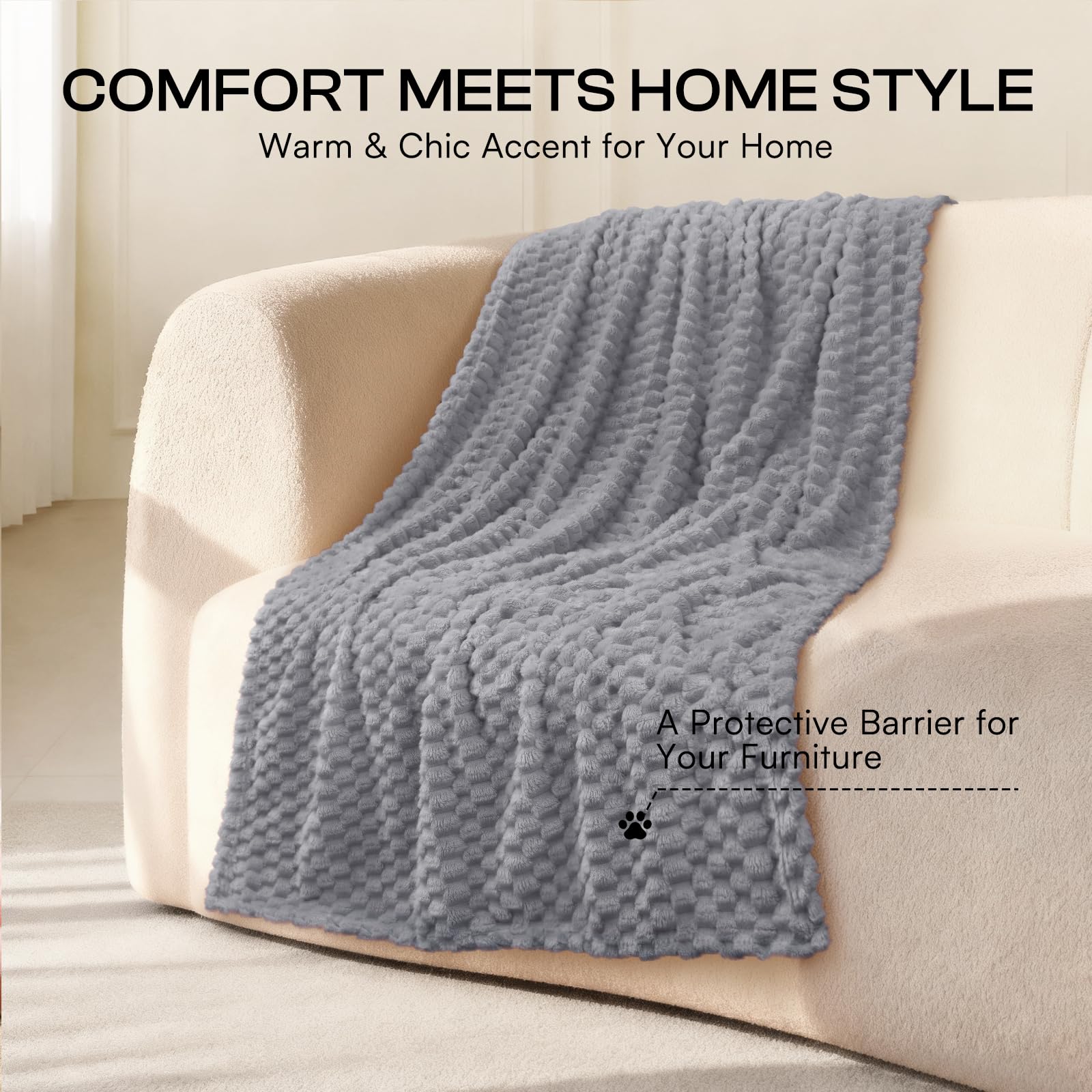 Luciphia blanket is machine washable for easy care