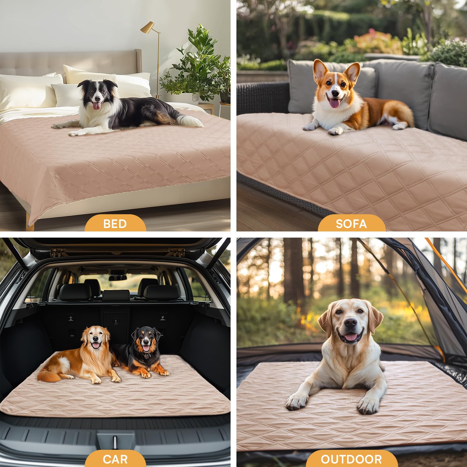 Luciphia waterproof couch cover pet-friendly use on couches, beds, or car seats
