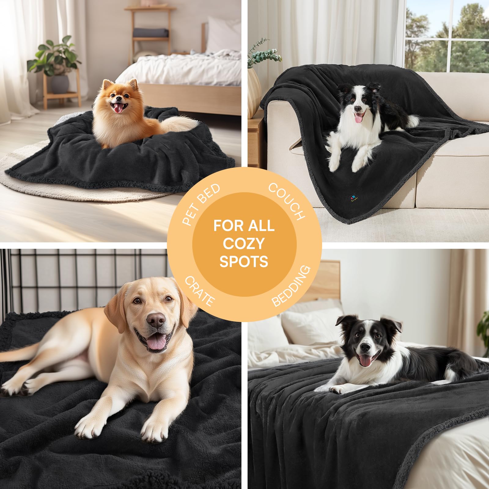 Luciphia blanket laid on a car seat for spill-proof travel