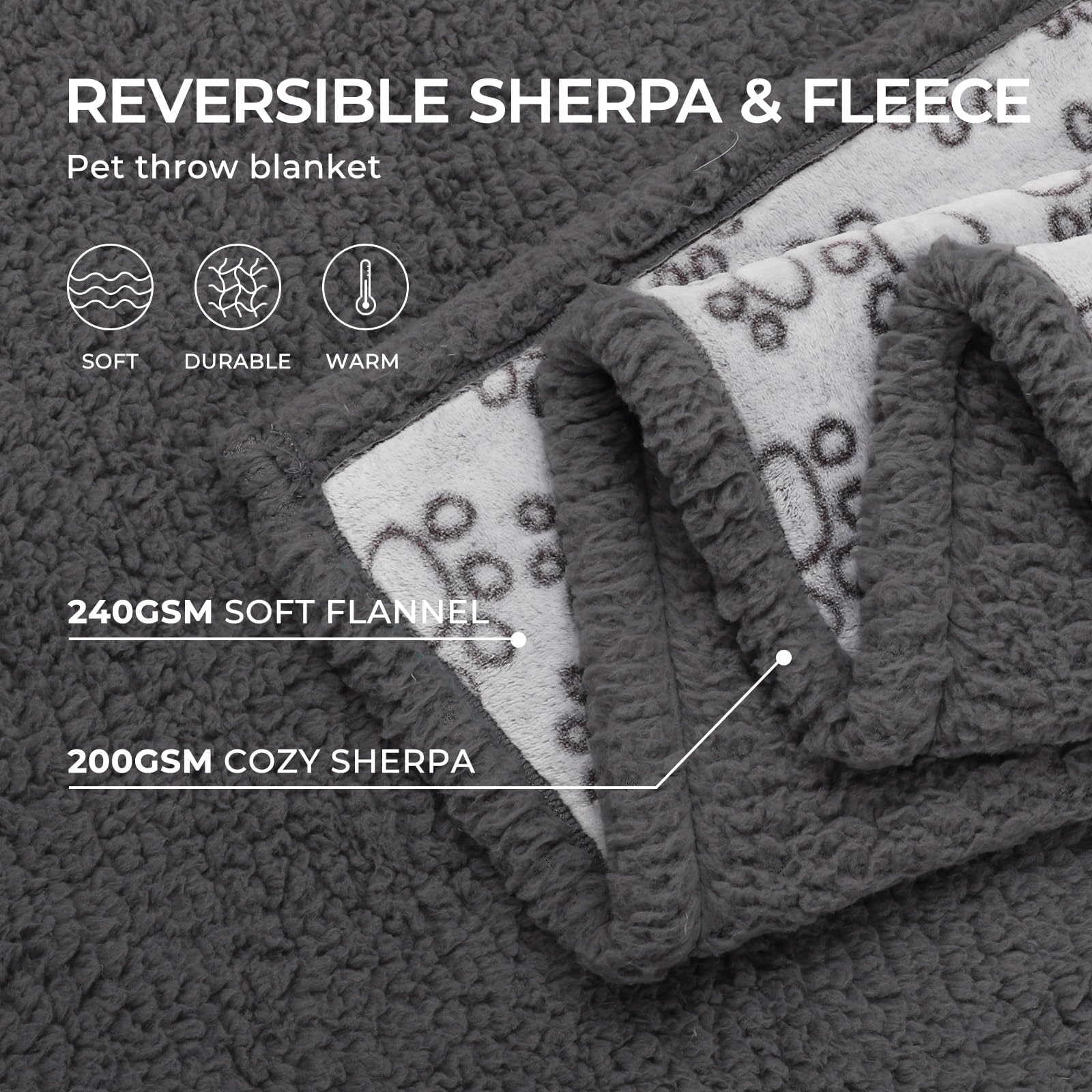 Luciphia furniture-protection blanket on sofa helps keep cushions clean and fur-free.