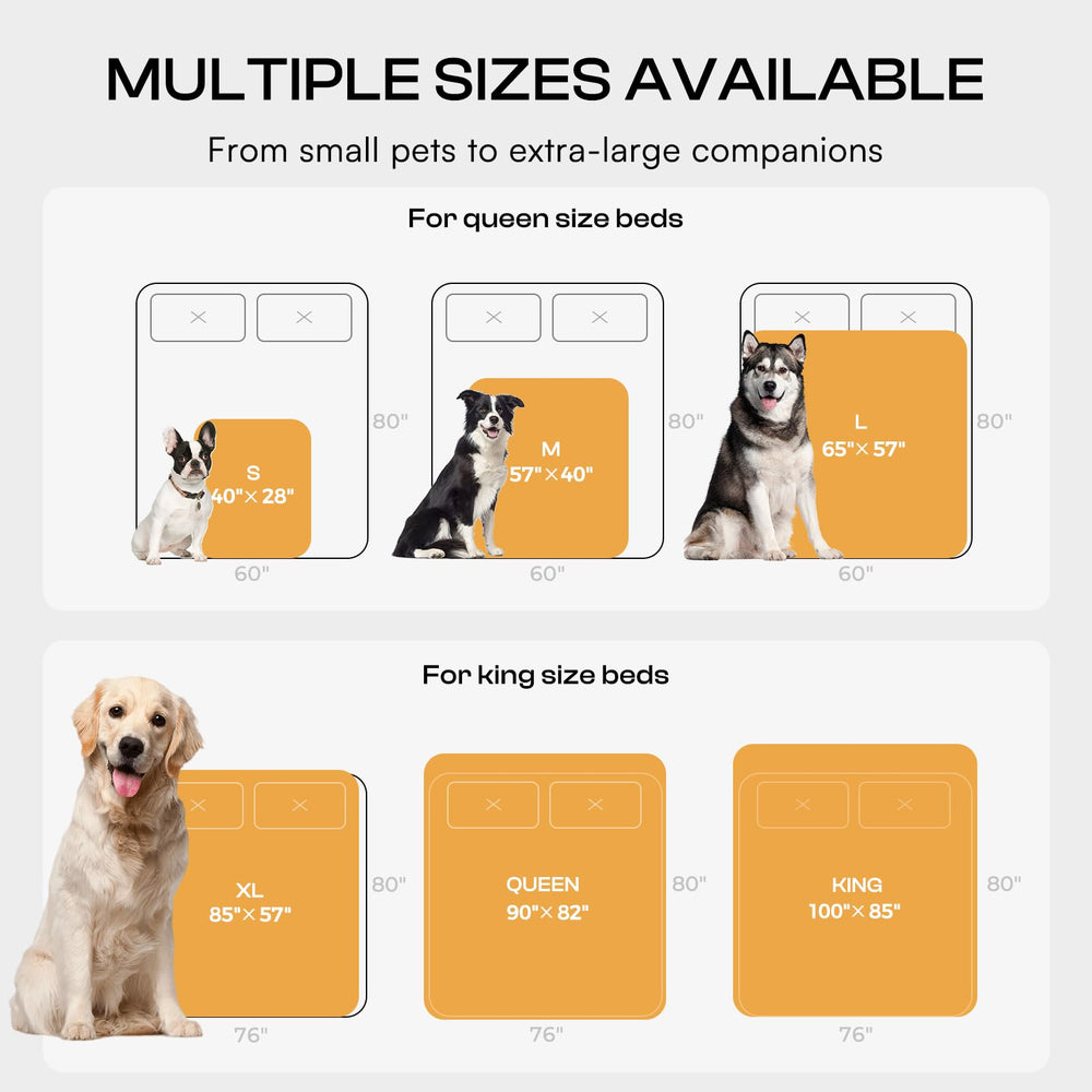 Luciphia multi-size coverage graphic shows S to KING options