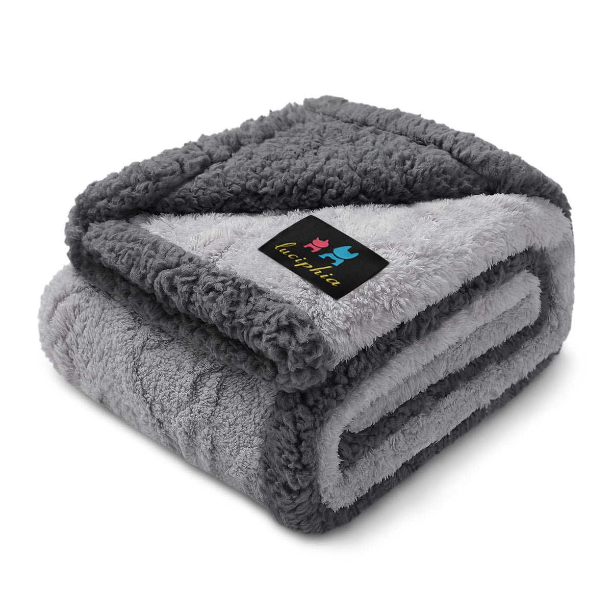 Luciphia waterproof pet blanket on sofa showing spill protection and durability