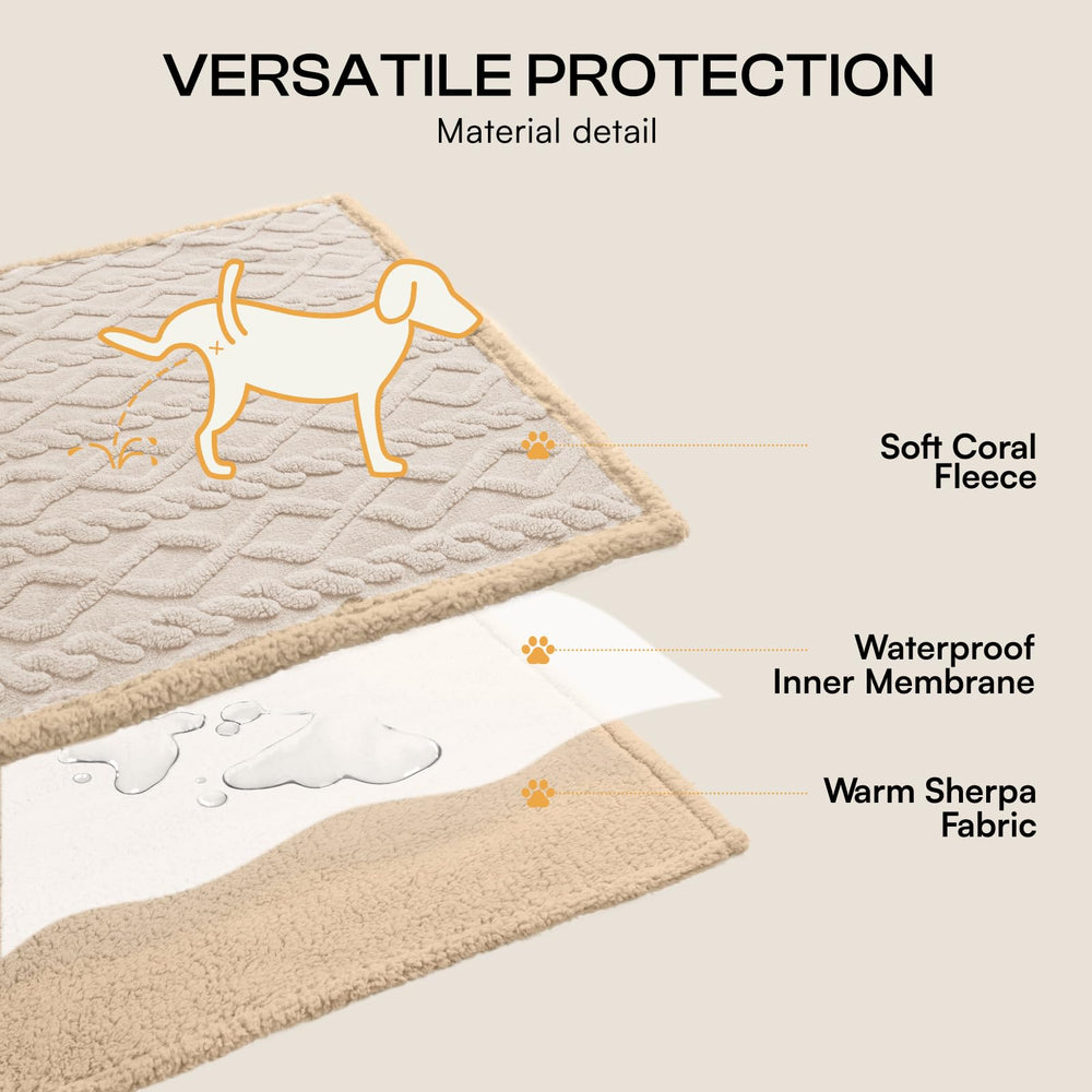 Luciphia Waterproof Pet Blanket on sofa keeps upholstery clean and cozy