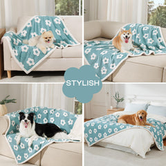 Luciphia Waterproof Pet Blanket reversible fleece and Sherpa sides provide warmth