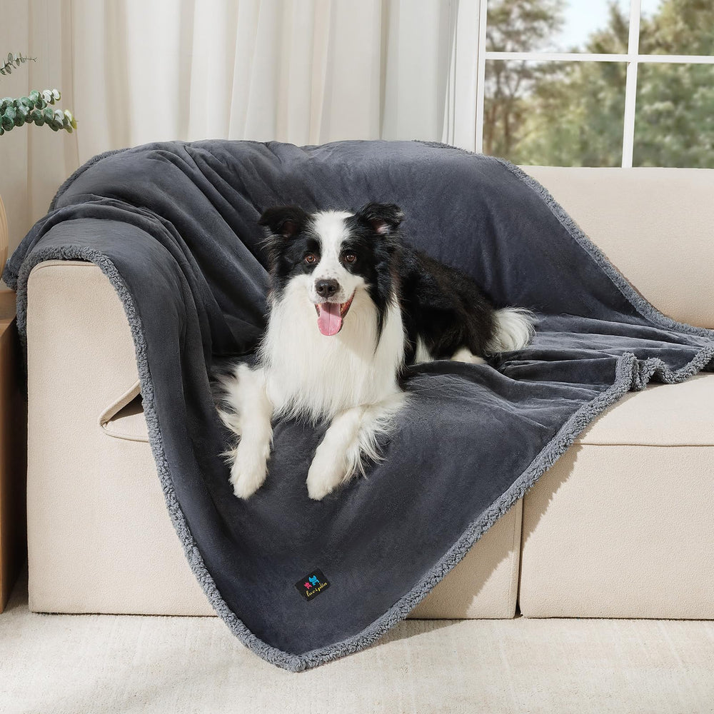 Luciphia waterproof pet blanket close-up showing soft fleece for cozy lounging and dryness.