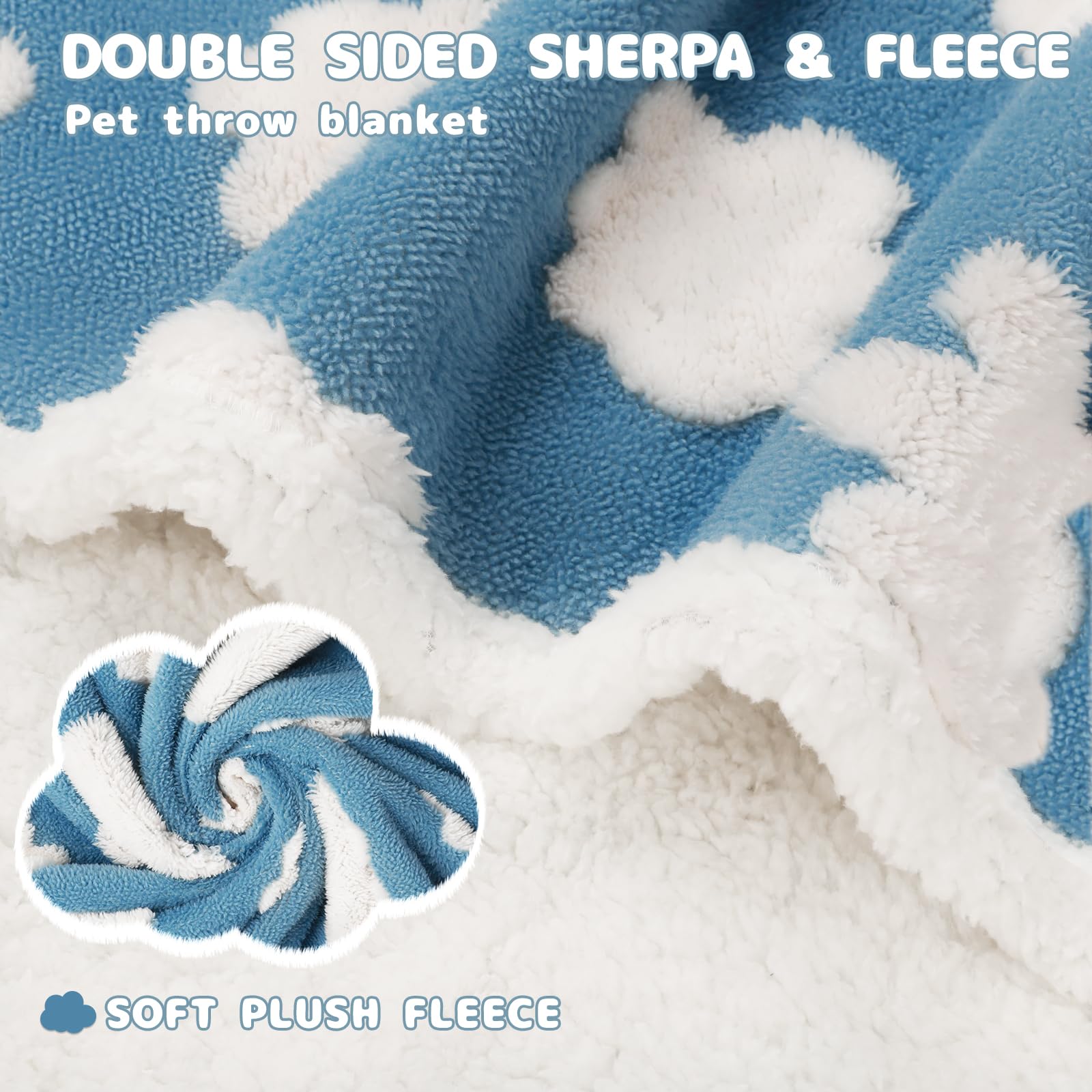 Luciphia waterproof pet blanket triple-layer inside shows warm plush and durable fabric.